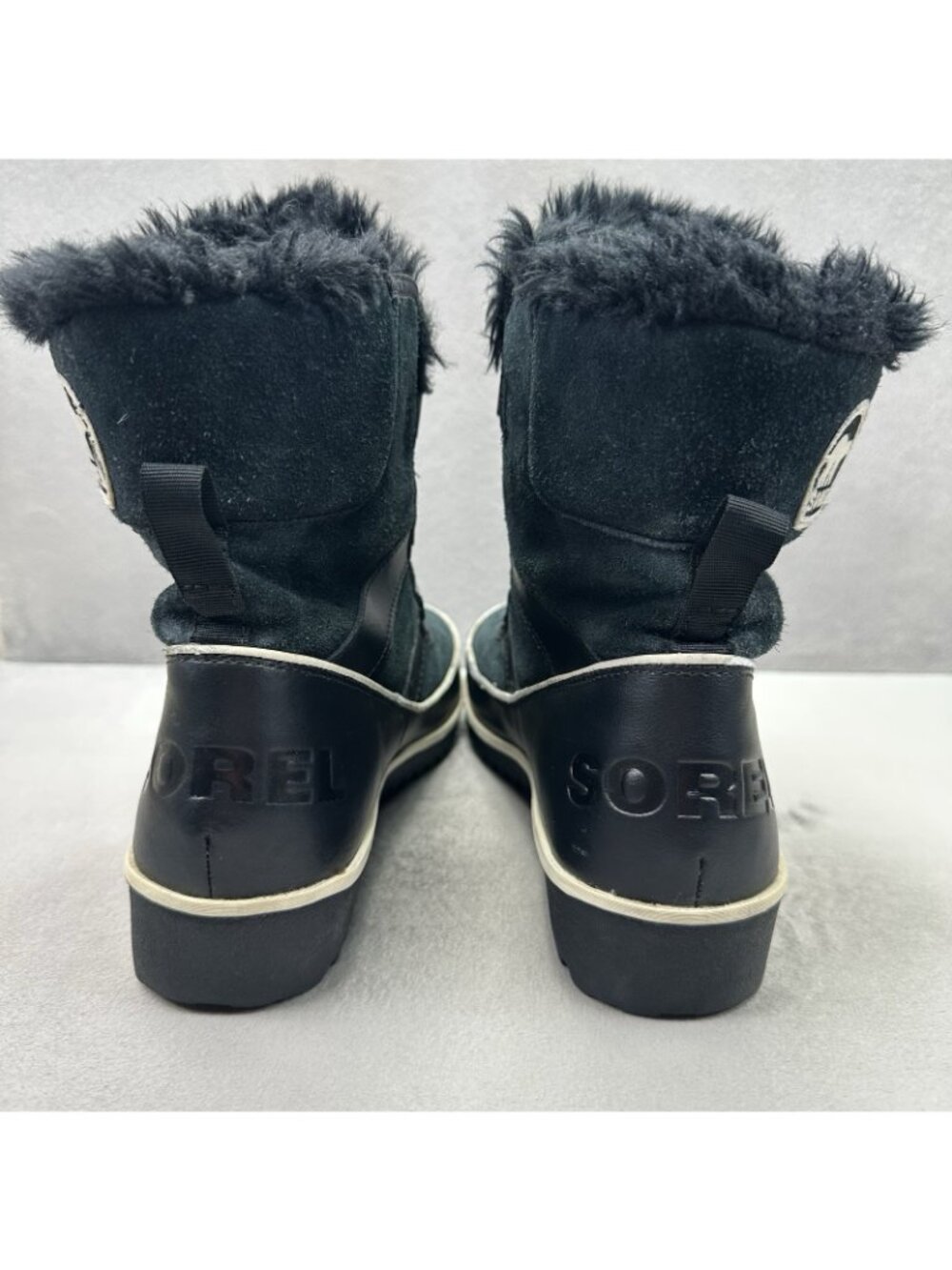 Sorel Tivoli II Womens Size 7 Boots Black Suede Mid Cut Waterproof Fleece Lined - Picture 4 of 9